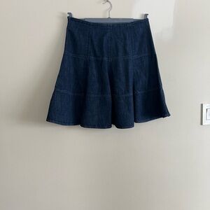 Jean skirt by Lauren Jeans Co. Dark blue with slight ‘distressed’ look.